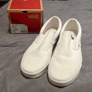 White Slip on Vans size 11. Great condition, worn only once and comes with box.